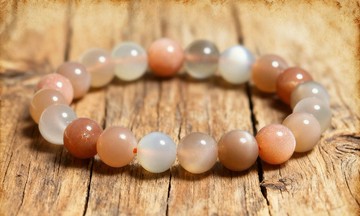 天然七彩月光石手串天然石手鏈禮盒