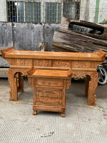 免運 供桌 實木佛龕 香樟木供桌 實木香案貢桌神臺家用佛臺供臺寺廟祠堂觀仿古條案 可開發票 全館六折 工廠現貨直銷 新品特價 c1018