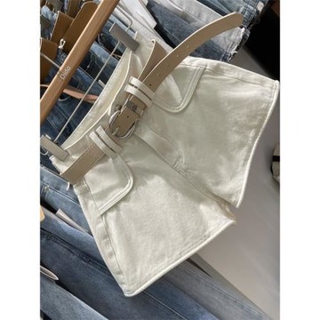 韓版2025年夏季新款米杏色闊腳a字短褲顯腿長辣妹熱褲女