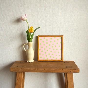 「mimosa dot (sakura & green tea)」20cm 方型畫報