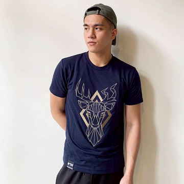 【森林動物系列】幾何鹿刺繡中性款TEE
