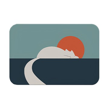 西格傢飾 畢卡喵軟珪藻土防滑吸水地墊 瞬間吸水 快速揮發 柔軟舒適 防滑穩固 易清洗  瞌睡喵  40 x 60cm