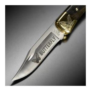 BUCK 折りたたみナイフ 限定品 イエローホースカスタム バタフライ刻印 バックナイフ Folding Hunter