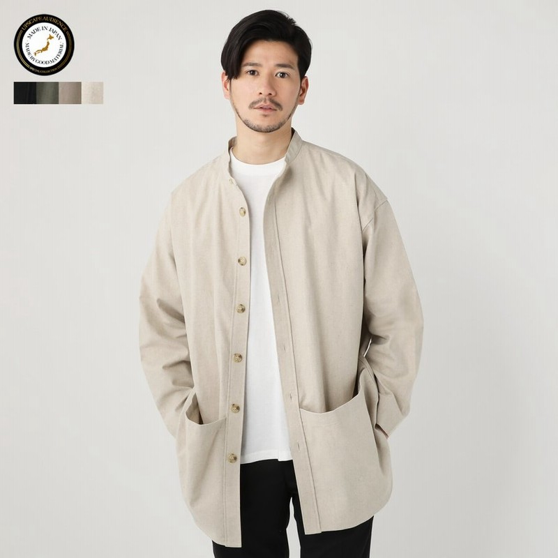 シャツコート ガーデニングコート アウター メンズ 秋 春 日本製 国産 麻 綿 コットン リネン 吸湿速乾 Upscape Audience 通販 Lineポイント最大0 5 Get Lineショッピング