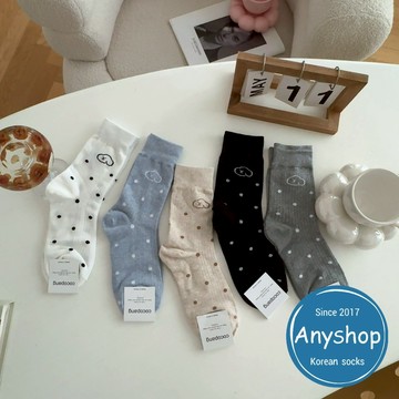 Anyshop韓國襪 狗狗點點襪 動物 小狗 點點襪 狗狗 長襪 女孩襪子 中筒襪 長襪 韓國襪16202