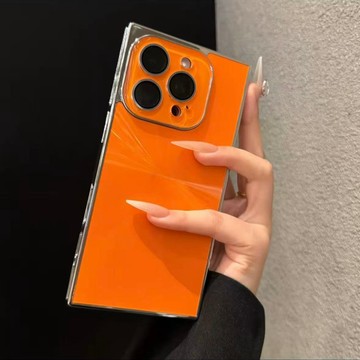 爆款方形 炫酷極光 高透啞光背板 防摔殼 用於iPhone17 i16 手機殼 i15 i14 i13舒適手感 耐摔防震