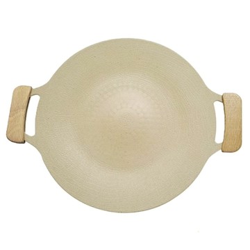 mama cook 媽媽廚 不沾月亮烤盤 米雪白  1個  30cm