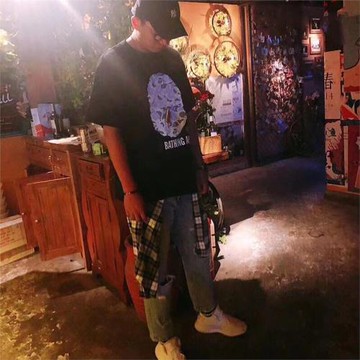 夜光星空男女情侶潮牌短袖T恤