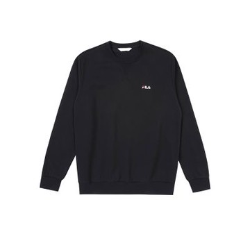 FILA官方直營 中性長袖圓領T恤-黑色 1TEZ-5504-BK