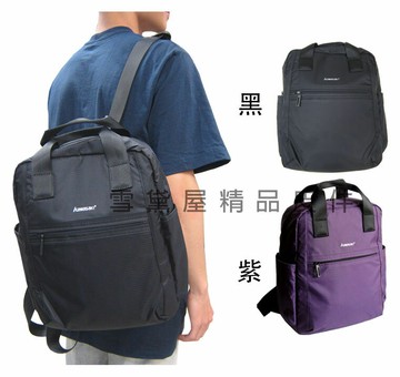限時 滿3千賺10%點數↘ | ~雪黛屋~Kawasaki 後背包中小容量可放A4資夾可8吋平板電腦防水尼龍布提後背上學外出休閒二側水瓶外袋HKA205