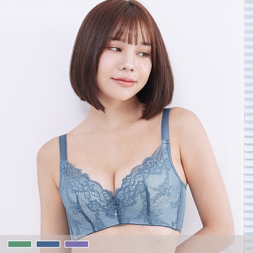 Pink Lady軟鋼圈 C~D罩杯 紫藤花園 立體薄襯透氣側背片 單件內衣