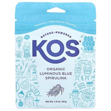 KOS, 有機發光藍螺旋藻粉，1.47 盎司（40 克）
