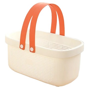 小麥購物 L311 浴室收納籃 澄粉色  大