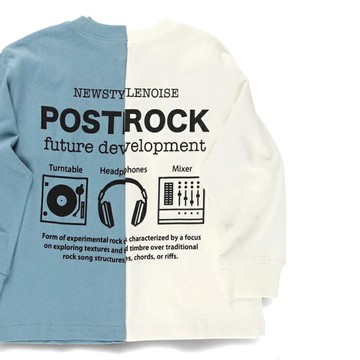 日本 BRANSHES - 100%棉 英文標語落肩長袖上衣-背後標誌-白