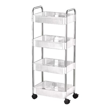 小麥購物 高顏值壓克力小推車 升級 1.7kg  4層  透明色