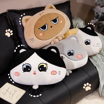 卡通可愛貓咪抱枕靠墊多款兒童抱睡面料舒適QQ親膚節日送禮可批