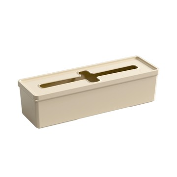 【英國FGODA】長方形十字抽取口小物收納盒(加長款)-3入