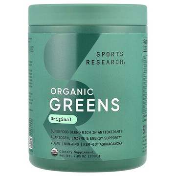 Sports Research, 有機綠色植物，原味，7.05 盎司（200 克）