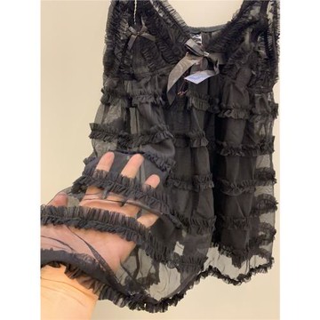 蛋糕裙透明可愛少女包臀款粉色黑色性感睡裙大碼