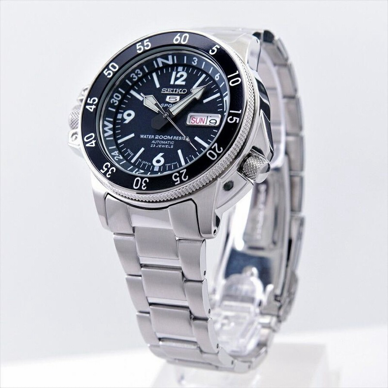 21,667円【希少】 SEIKO 5 SPORTS ブルー アトラス 日本製 美品 自動巻き