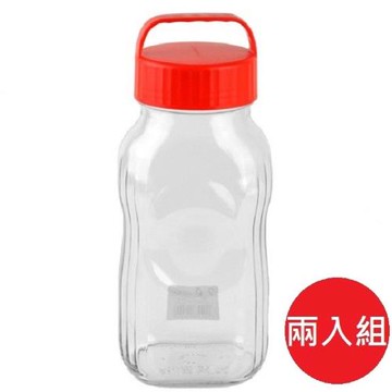 日本 東洋佐佐木 玻璃醃製甁 紅色 2000ml 兩入組