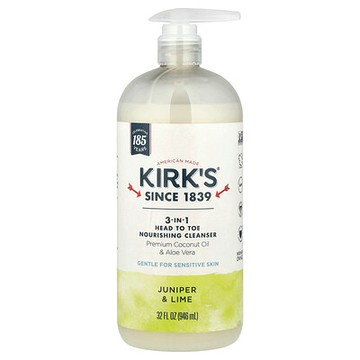 Kirk's, 3 合 1 全身滋養清潔乳，杜松和酸橙，32 液量盎司（946 毫升）