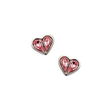 玫瑰金耳環925純銀水晶耳飾-簡單愛心切面設計生日情人節禮物女飾品3色73gs151【獨家進口】【米蘭精品】