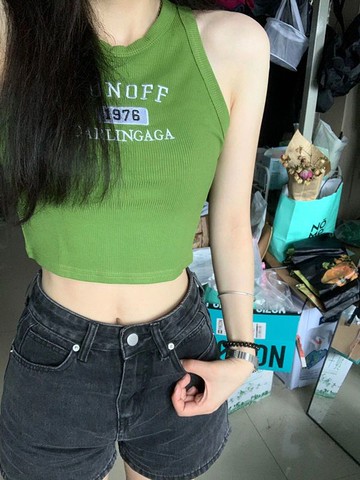 字母刺繡辣妹冰絲背心女外穿修身時尚百搭顯瘦內搭別致上衣潮夏季新款【聚宝屋】