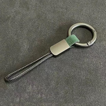 新款【upton】Alcantara汽車鑰匙扣高檔翻毛皮個性高端簡約創意性編繩男女掛