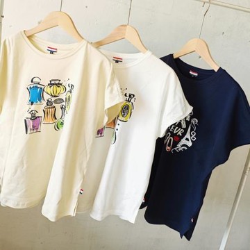 日單香水口紅印花面料蠻好絲光棉短袖T恤