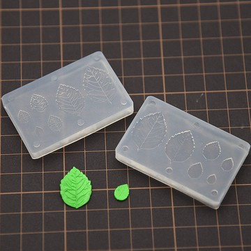微縮食玩diy迷你葉子玩具手工娃屋配件硅膠模具粘土模型立體 翻糖模具 黏土工具