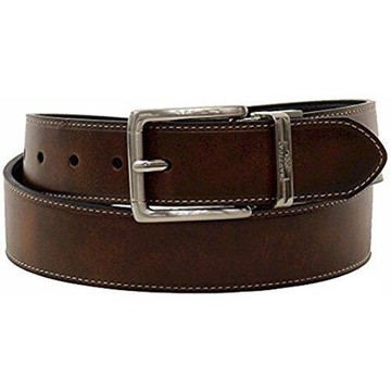 NAUTICA 2017男時尚熱壓Logo黑棕色兩用皮帶(預購)