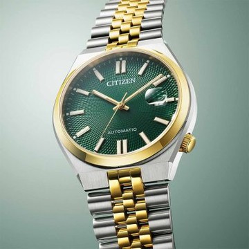 CITIZEN 星辰 限量 青春撞色 機械錶 手錶 NK0024-54X 金x綠