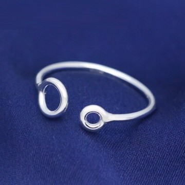 925純銀戒指開口戒-創意造型大小圓圈情人節生日禮物女飾品73dt288【獨家進口】【米蘭精品】