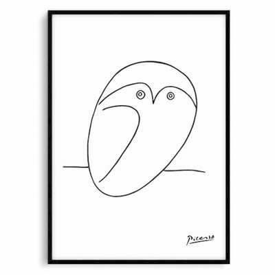 ピカソ ふくろうの絵 A4サイズ 額縁付き