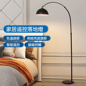 臥室床頭立式落地檯燈 LED落地燈 客廳閱讀釣魚燈 升降立燈（遙控調光+腳踏開關）