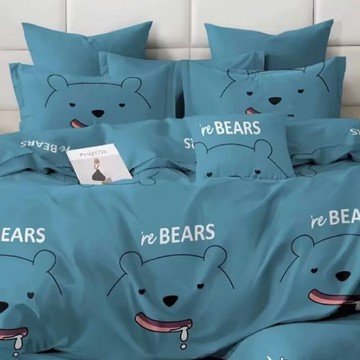 A-ONE 台灣製 雪紡棉被套床包組  單人  愛吃熊  床包 + 枕套2個 + 薄被套