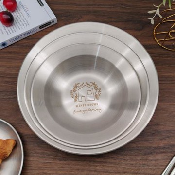 316L不銹鋼西餐盤高級感盤子菜盤酒店創意意面盤湯盤深盤草帽盤