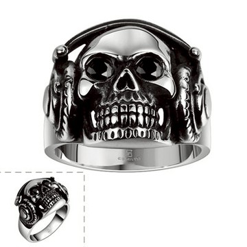 鈦鋼戒指骷髏頭美式戒飾-龐克搖滾個性精選情人節生日禮物男飾品73le141【獨家進口】【米蘭精品】