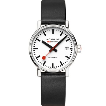 Mondaine evo2 時光走廊 鐵路錶盤設計植物皮革機械錶 1XM-35610LBV