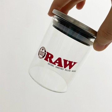 RAW煙絲保濕罐 密封煙絲罐 煙絲盒 玻璃罐 304不銹鋼密封蓋 防潮便攜煙絲保濕罐