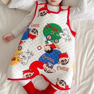 愛北鼻 全棉質無痕防踢被  秋冬款  無縫設計  80碼  紅