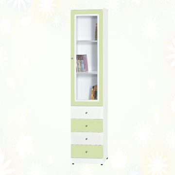 文創集-南亞塑鋼   尼亞   南亞塑鋼1.4尺單開門四抽高書櫃/收納櫃-41.2x36.5x190cm免組