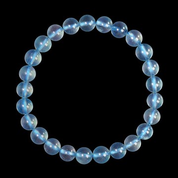 【正佳珠寶】海藍寶 頂級冰質透藍 6.8-7.3mm 海藍寶手珠
