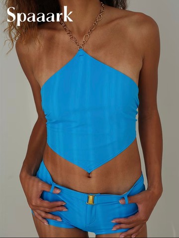 Holiday Top 項鍊掛脖上衣 (叛逆藍)