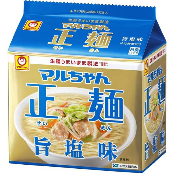 東洋水産 マルちゃん正麺 旨塩味 5食パック (112g x 5食入)