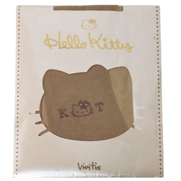 HALLO KITTY X Vinitix 左腳踝KT圖騰LOGO刺繡圖騰線條感受褲襪(膚色系/M-L)
