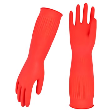 AHOYE 加厚防滑橡膠清潔手套 橘色 防油耐用  FREE(one size)  1雙