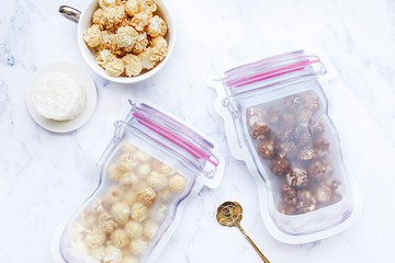 我的零食罐 爆米花30g入-玫紅色梅森瓶造型夾鏈袋裝 宅在家 零嘴