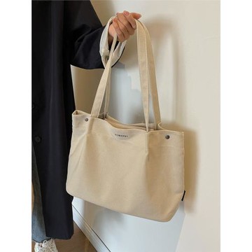 簡約休閑帆布包包女2025新款潮大容量手提包布袋包通勤單肩包大包